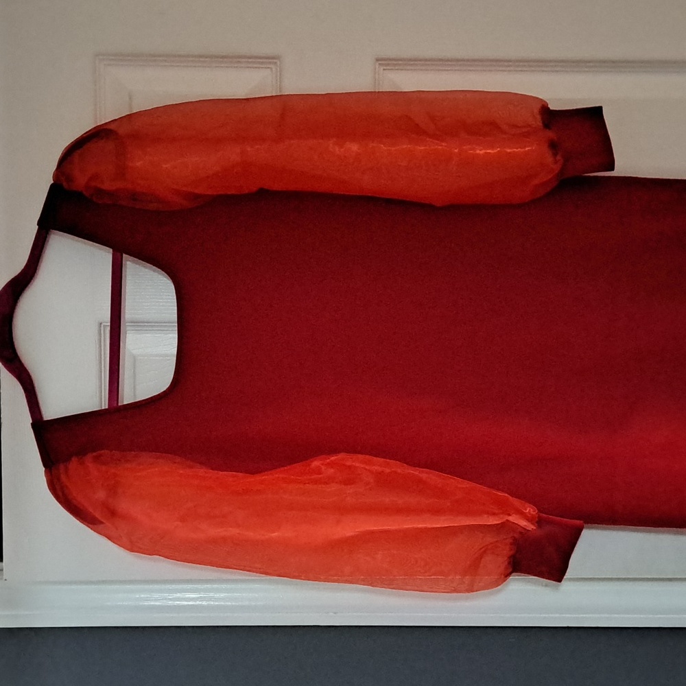 Red knit dress ...knee length XS